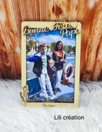 Cadre photo personnalisé en bois avec photo, texte et prénoms – Cadeau unique pour toutes les occasions