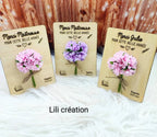 Bouquet sur planche en bois avec support