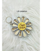 Magnet ou porte-clé fleuri
