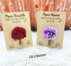 Bouquet sur planche en bois avec support