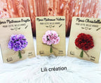 Bouquet sur planche en bois avec support