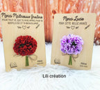 Bouquet sur planche en bois avec support