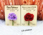 Bouquet sur planche en bois avec support