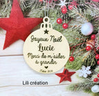 Boule "Joyeux Noël" - Merci de m'aider à grandir
