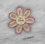 Fleur Magnet "Merci Maîtresse" – Cadeau de fin d’année scolaire personnalisé