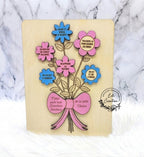 Cadre sur pied - Bouquet fleuri en bois