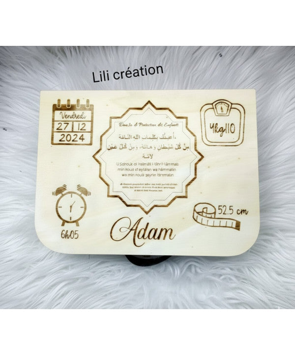 Valise en bois personnalisée – Souvenirs précieux de bébé
