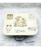 Valise en bois personnalisée – Souvenirs précieux de bébé